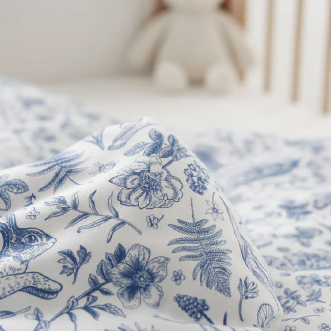 Pościel z wypełnieniem do łóżeczka – bawełna satynowa ŁĄKA 75x100